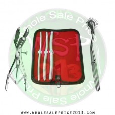  Hegar uterine dilator 3 pieces set, 7-8, 9-10, 13-14, wartenberg pinwheel,mathieu speculum